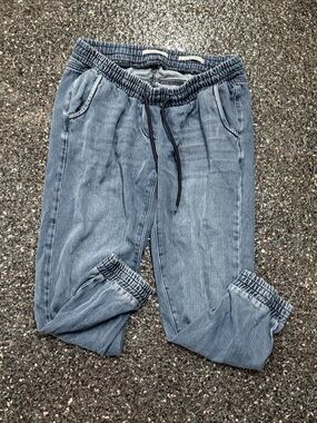 Seraphine Drawstring Waist Cuff Ankle Blue Size 6 Women’s Maternity Jeans